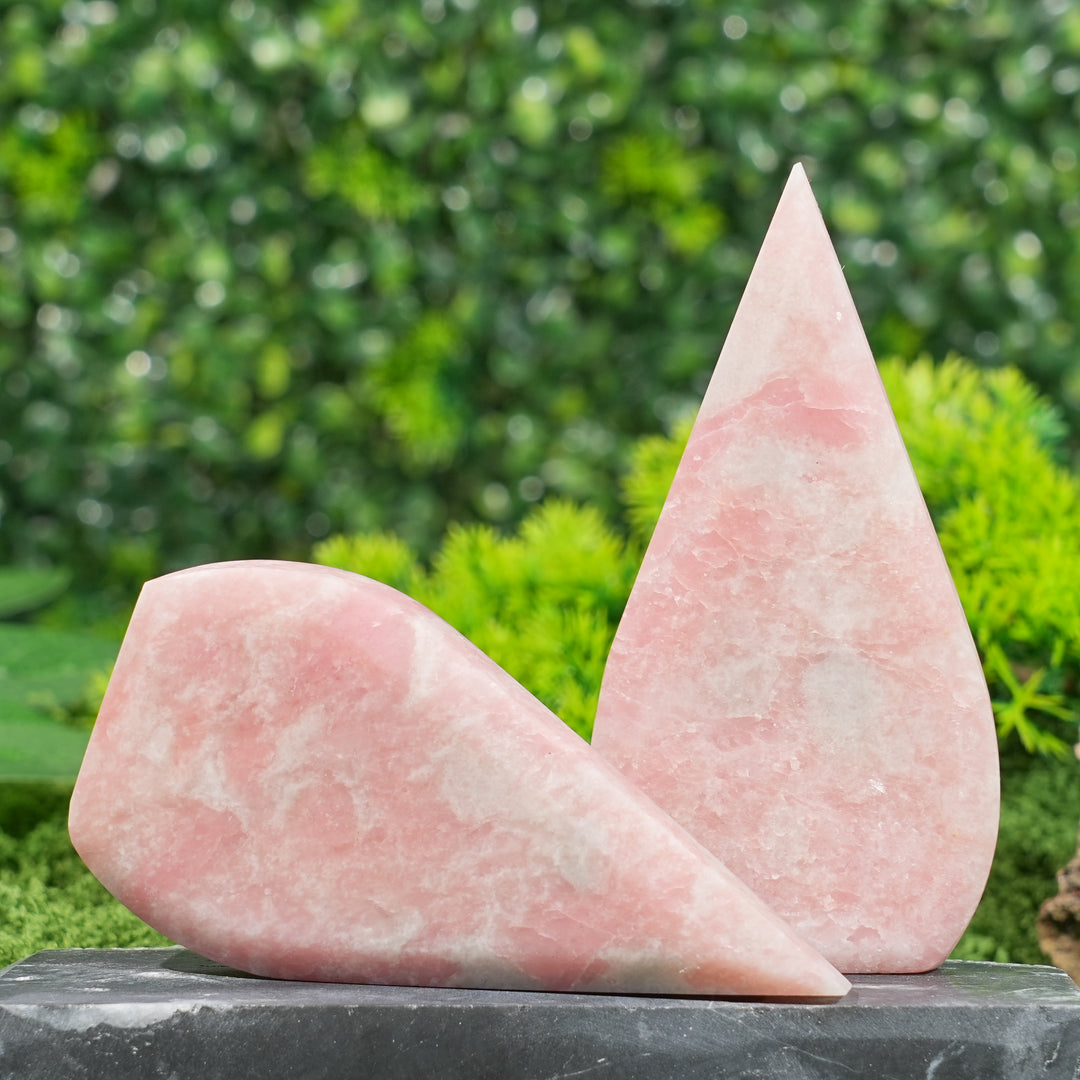 Natural Crystal Pink Opal Teardrop