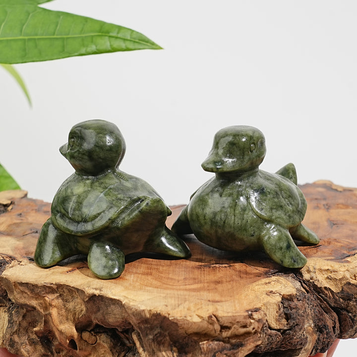 Natural Serpentine Turtle-Duck Hybrid Carving