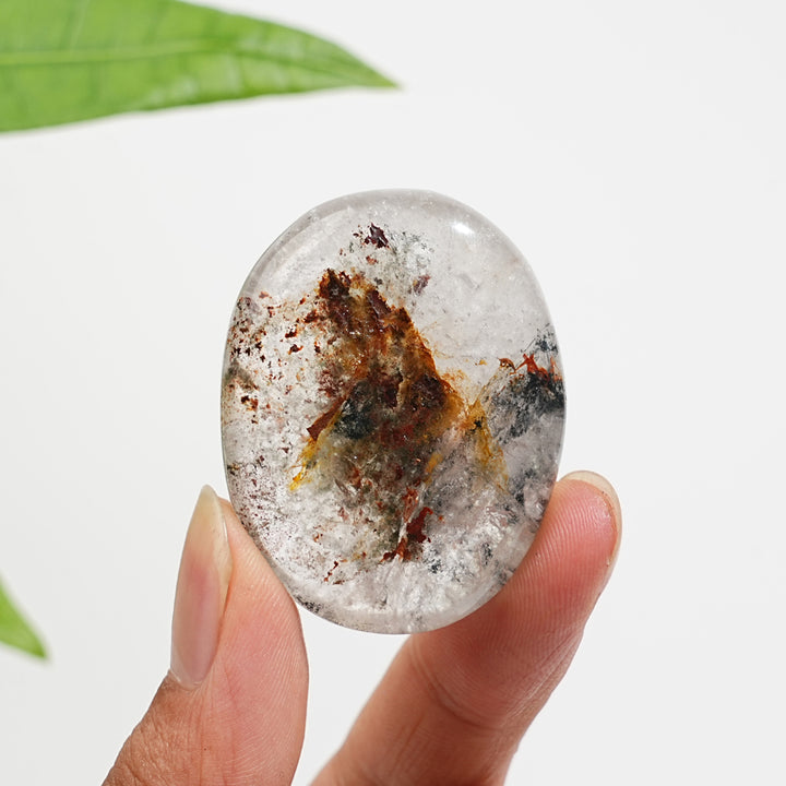 Unique,Natural Crystal Garden Quartz Palm Stone