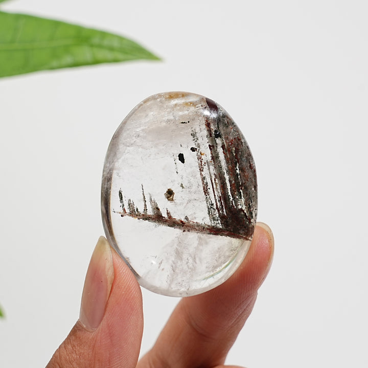 Unique,Natural Crystal Garden Quartz Palm Stone