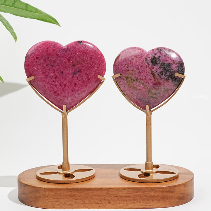 Unique,Natural Crystal Charming Rhodonite In Quartz Heart