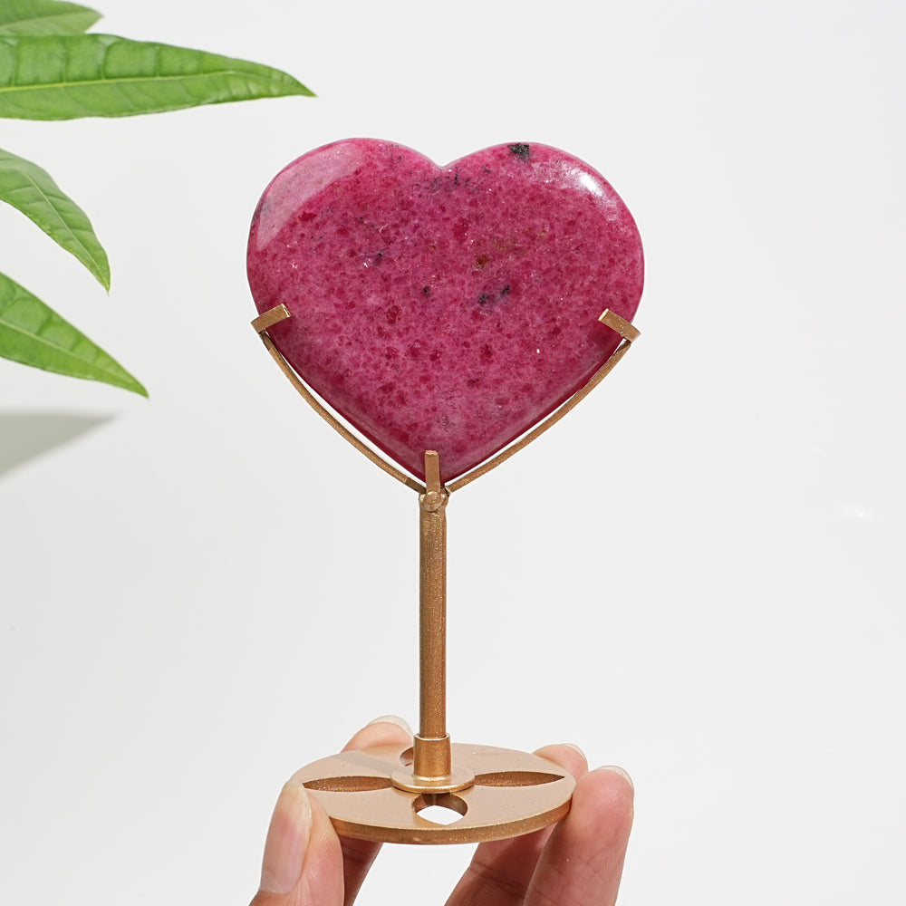 Unique,Natural Crystal Charming Rhodonite In Quartz Heart