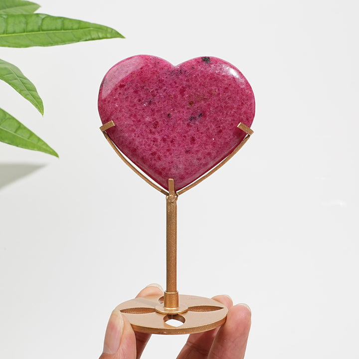 Unique,Natural Crystal Charming Rhodonite In Quartz Heart