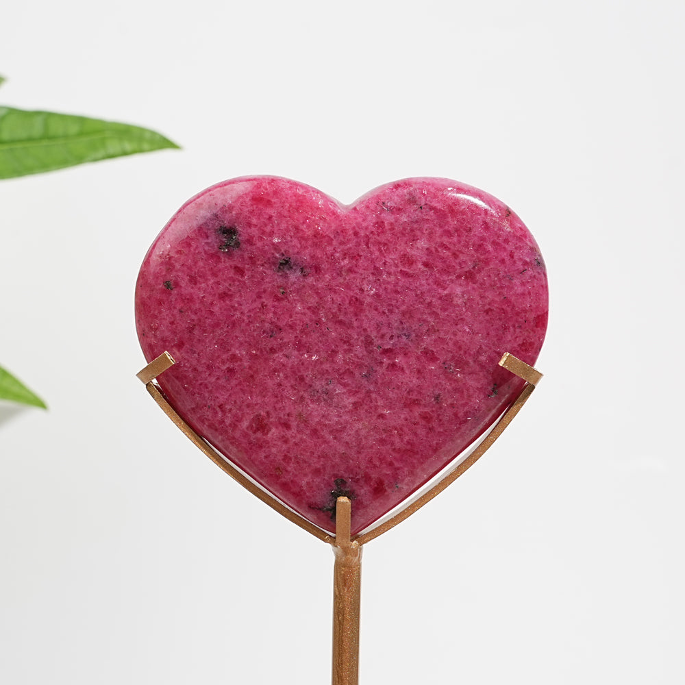 Unique,Natural Crystal Charming Rhodonite In Quartz Heart
