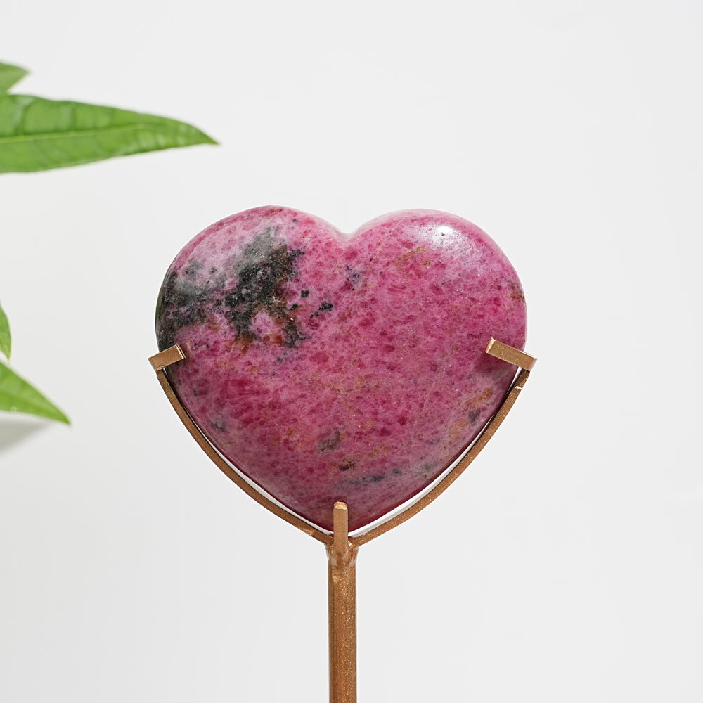 Unique,Natural Crystal Charming Rhodonite In Quartz Heart