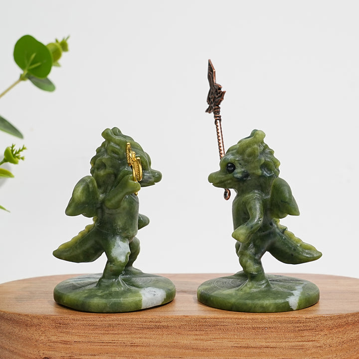 Unique,Natural Crystal Serpentine Warrior Dragon