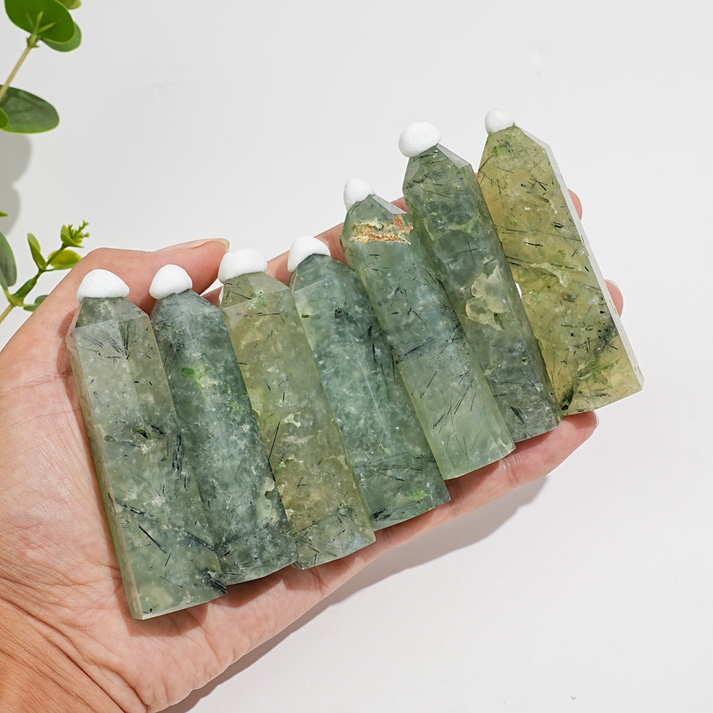 Natural Crystal Prehnite Point