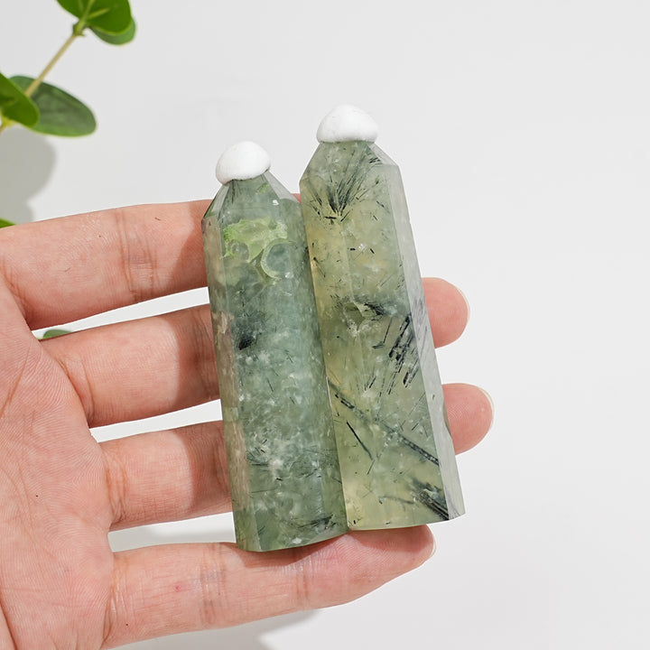 Natural Crystal Prehnite Point