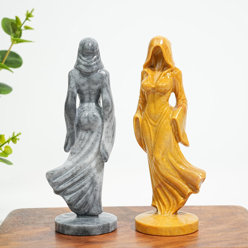 Natural Crystal Ghost Lady Carving