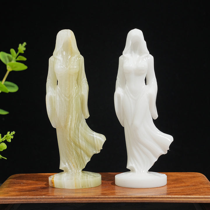 Natural Crystal Ghost Lady Carving