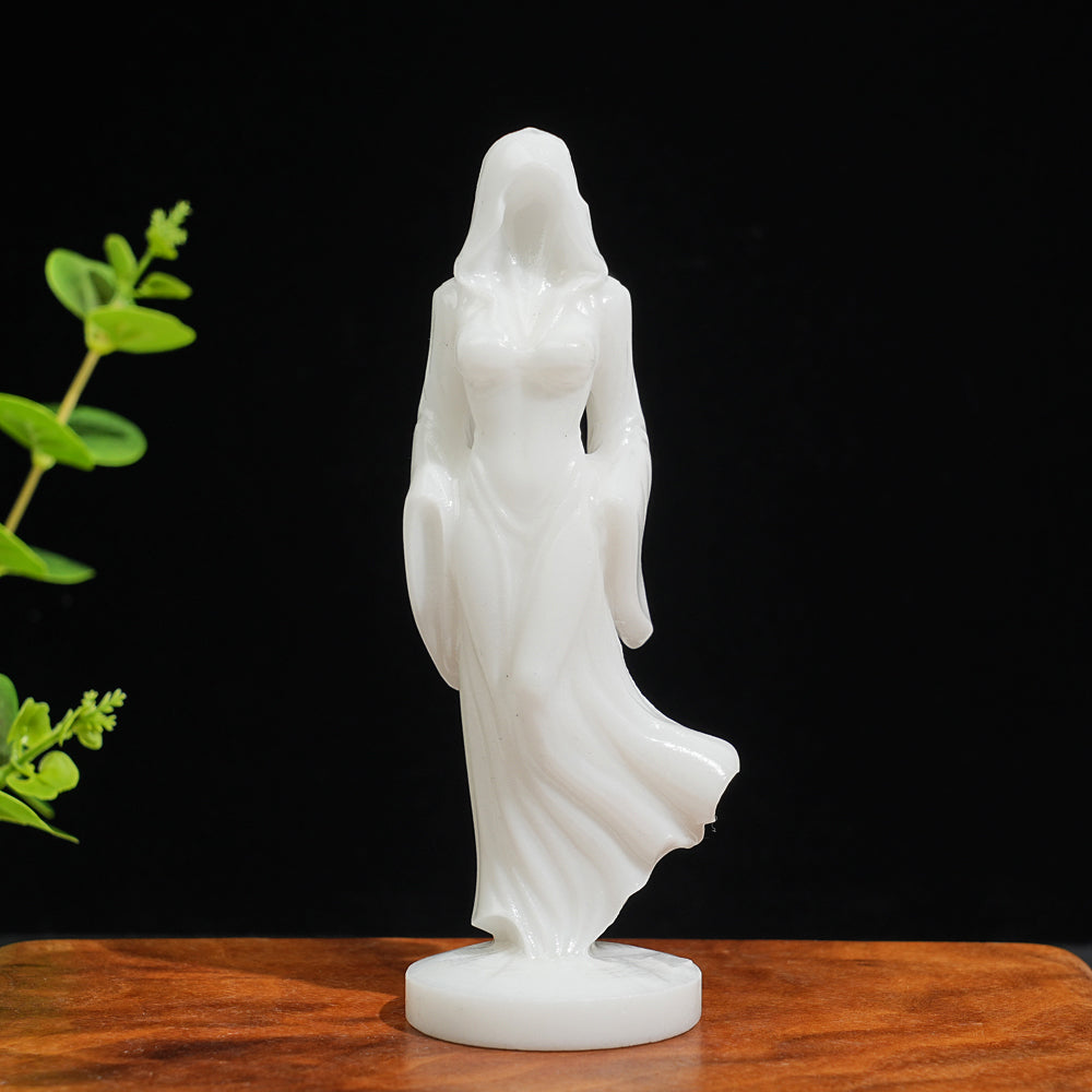 Natural Crystal Ghost Lady Carving