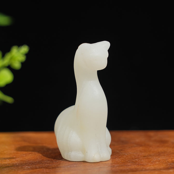 Natural Crystal Carving Slender Cat