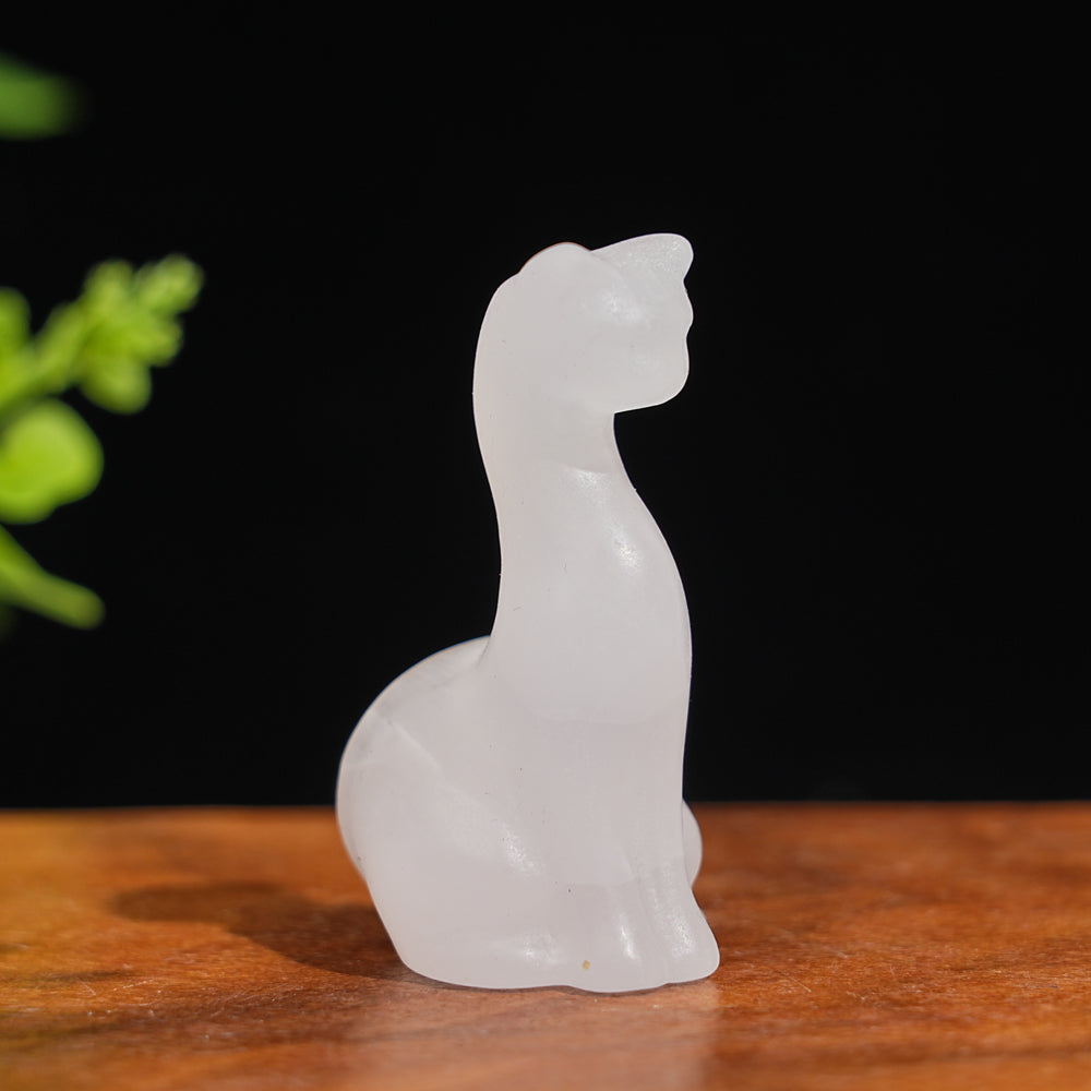 Natural Crystal Carving Slender Cat