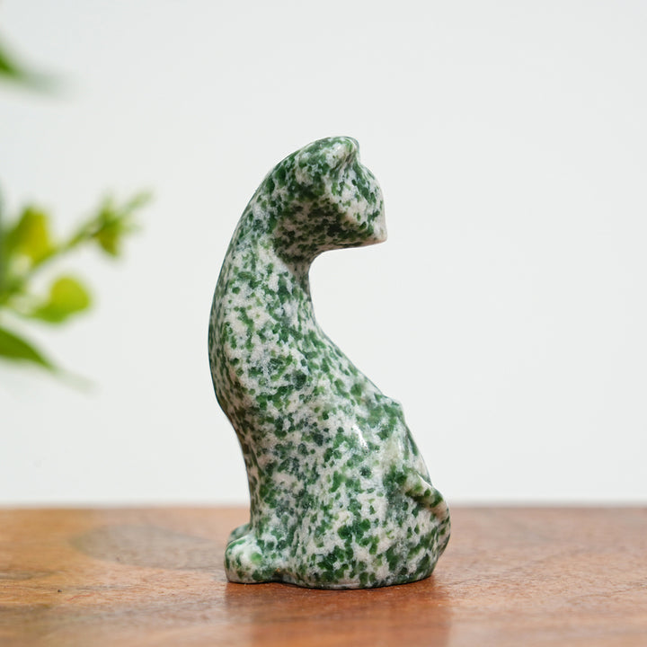 Natural Crystal Carving Looking Back Cat