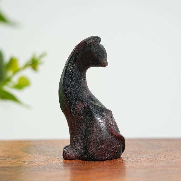 Natural Crystal Carving Looking Back Cat