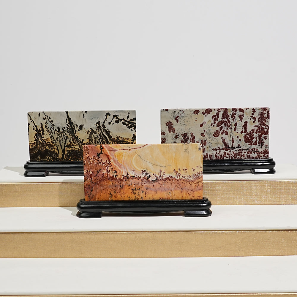 A Slightly Imperfect Natural Crystal Picture Jasper Screen Ornament