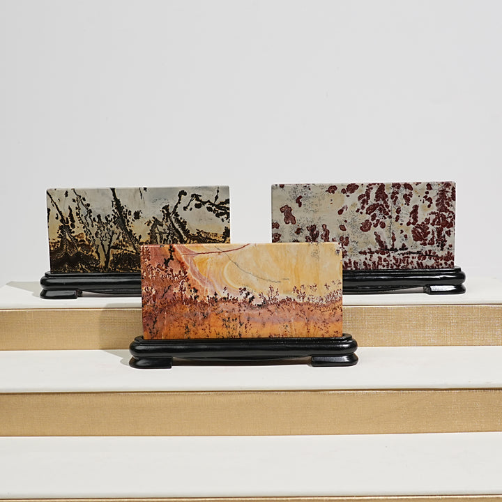 A Slightly Imperfect Natural Crystal Picture Jasper Screen Ornament