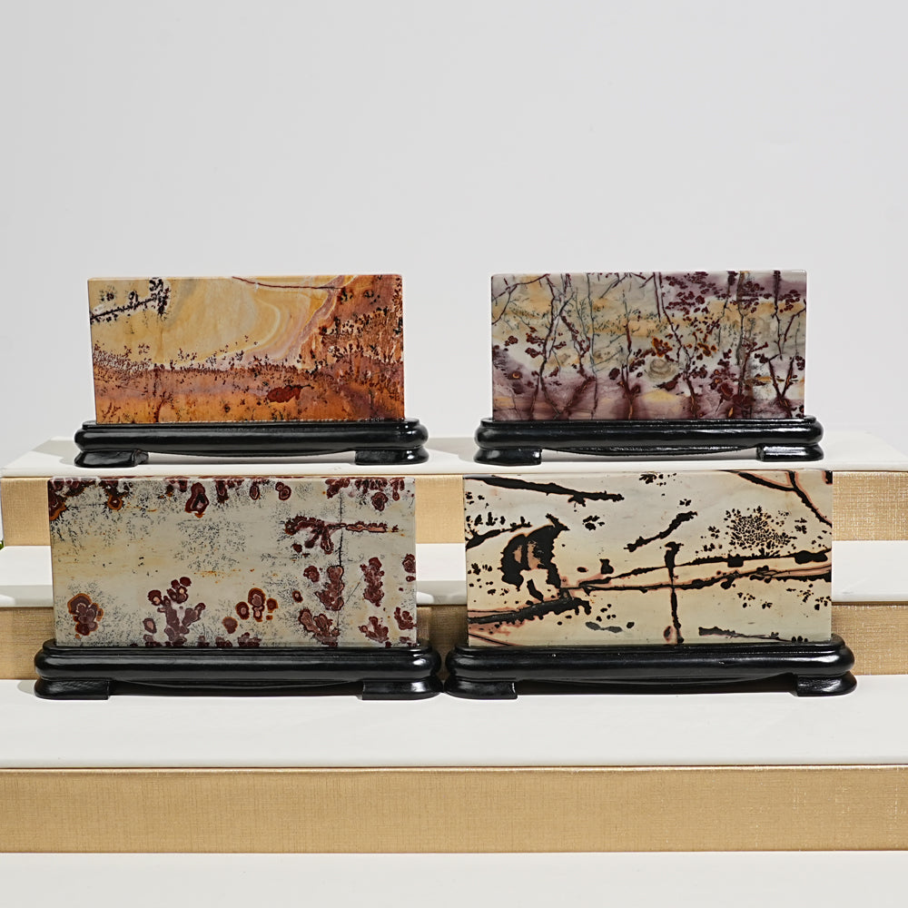 A Slightly Imperfect Natural Crystal Picture Jasper Screen Ornament