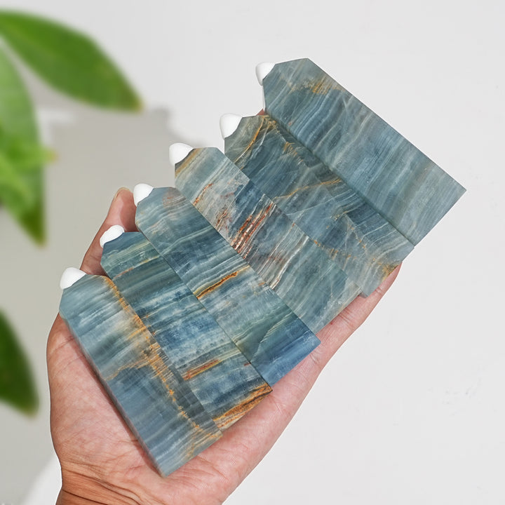Natural Exquisite Lemurian Aquatine Calcite Crystal Point