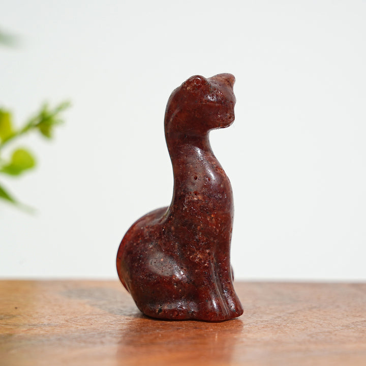 Natural Crystal Carving Slender Cat
