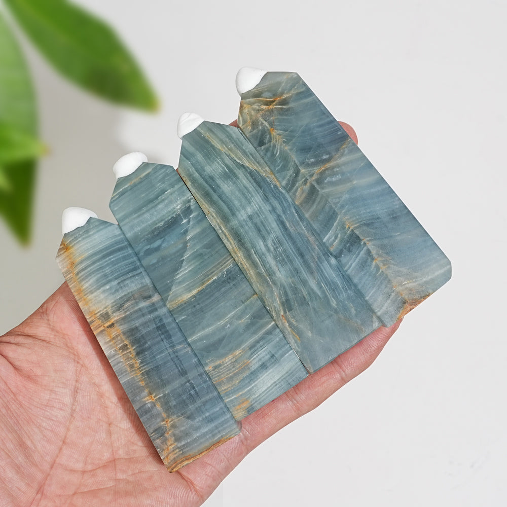 Natural Exquisite Lemurian Aquatine Calcite Crystal Point