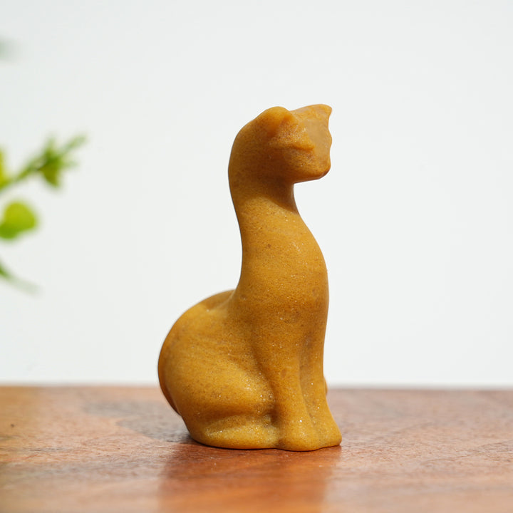 Natural Crystal Carving Slender Cat