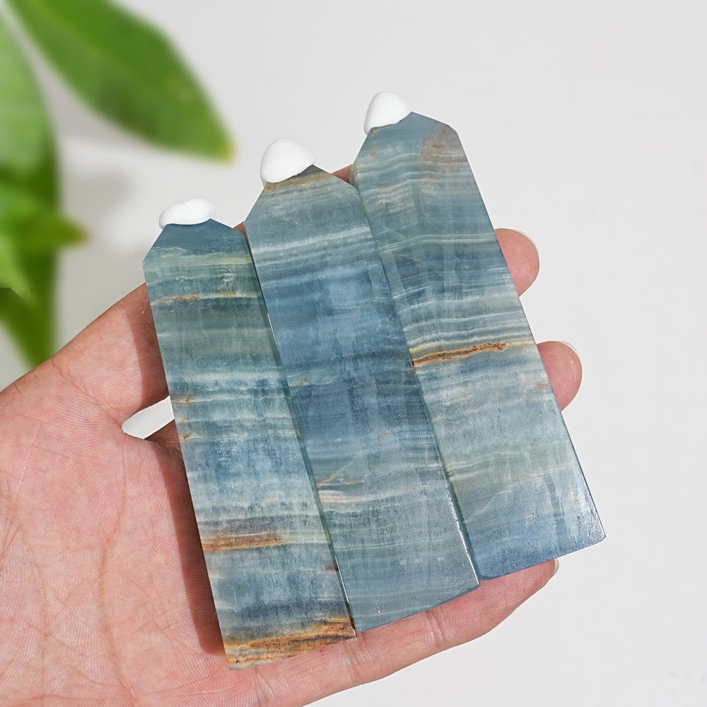 Natural Exquisite Lemurian Aquatine Calcite Crystal Point