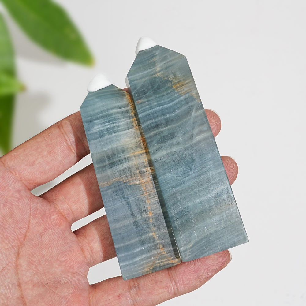 Natural Exquisite Lemurian Aquatine Calcite Crystal Point