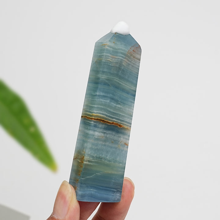 Natural Exquisite Lemurian Aquatine Calcite Crystal Point