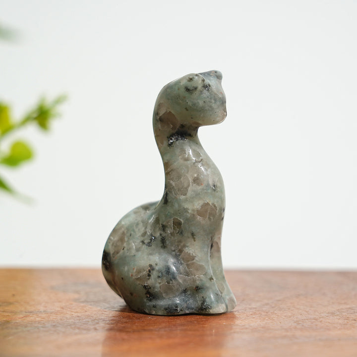 Natural Crystal Carving Slender Cat