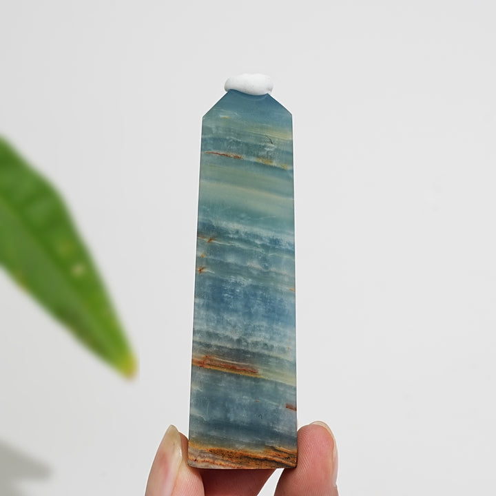 Natural Exquisite Lemurian Aquatine Calcite Crystal Point