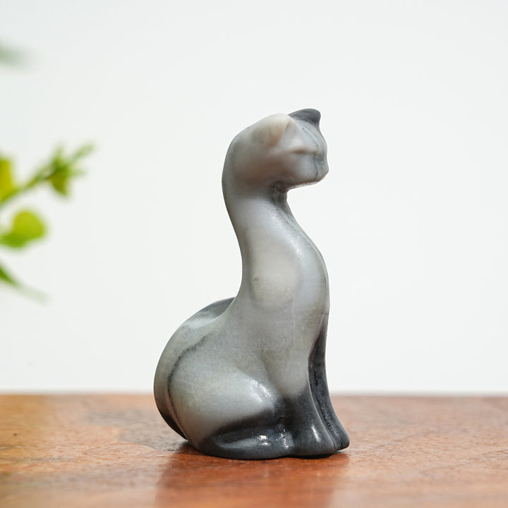 Natural Crystal Carving Slender Cat