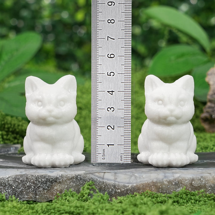 Natural White Jade Sitting Cat