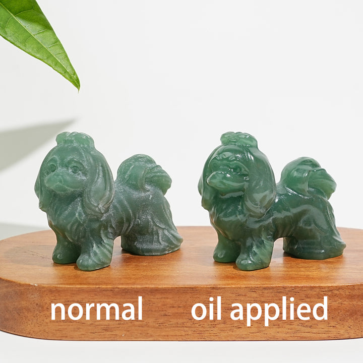 Natural Crystal Poodle Carving