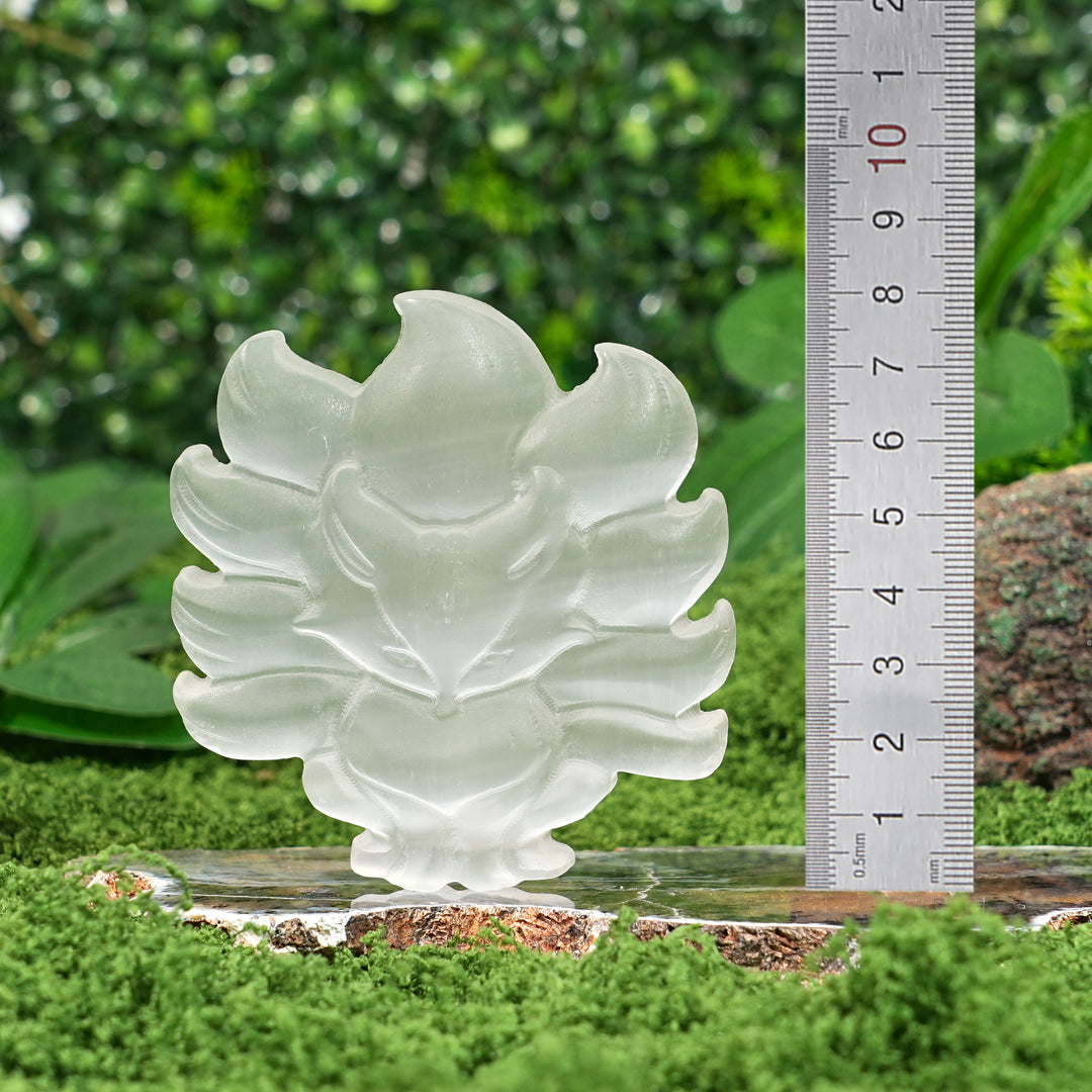 Natural Selenite Nine-Tailed Fox