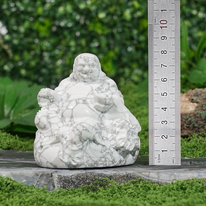 Natural Crystal Carving Howlite Maitreya Buddha
