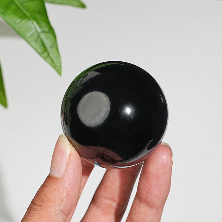 Natural Crystal Black Obsidian Crystal Sphere