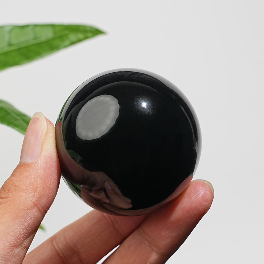 Natural Crystal Black Obsidian Crystal Sphere