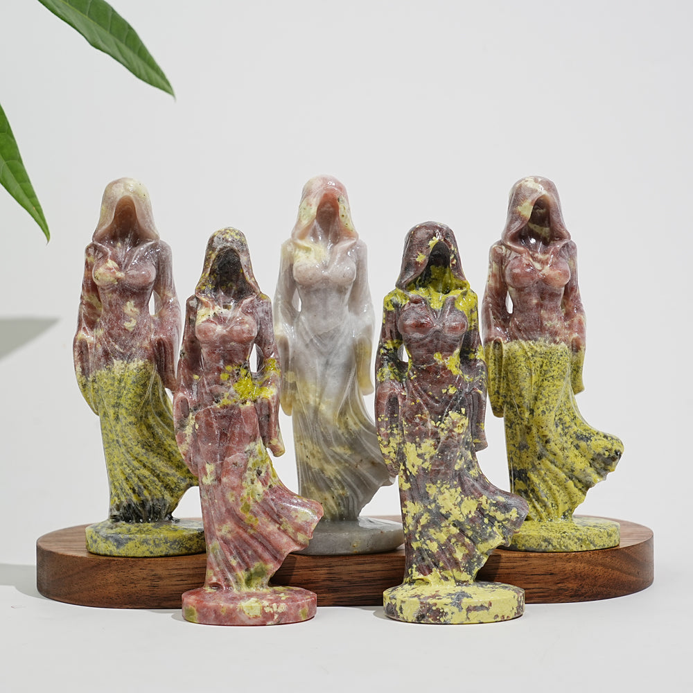 Natural Crystal Ghost Lady Carving