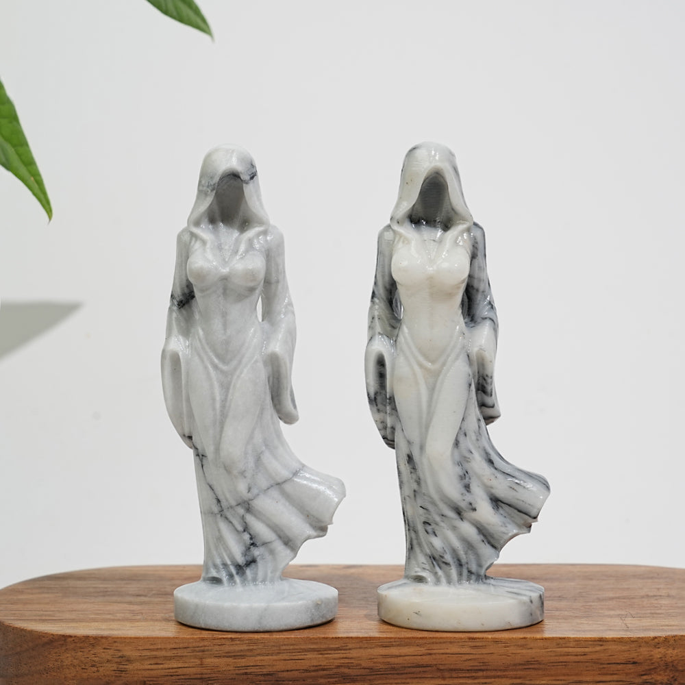 Natural Crystal Ghost Lady Carving