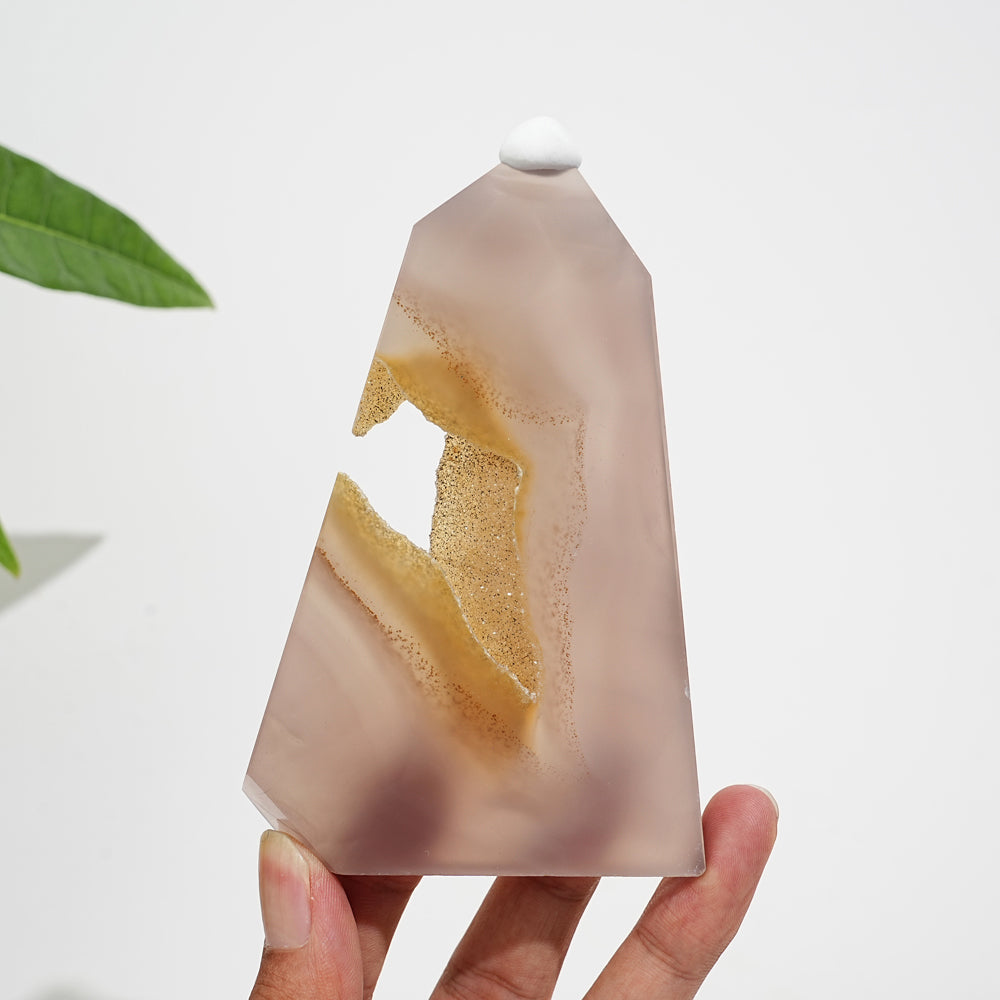 Unique,Natural Crystal Exquisite Agate Geode Point