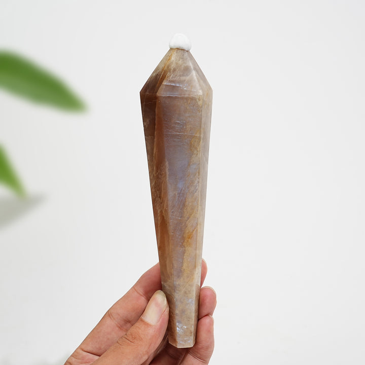 Unique,Natural Crystal Moonstone Wand