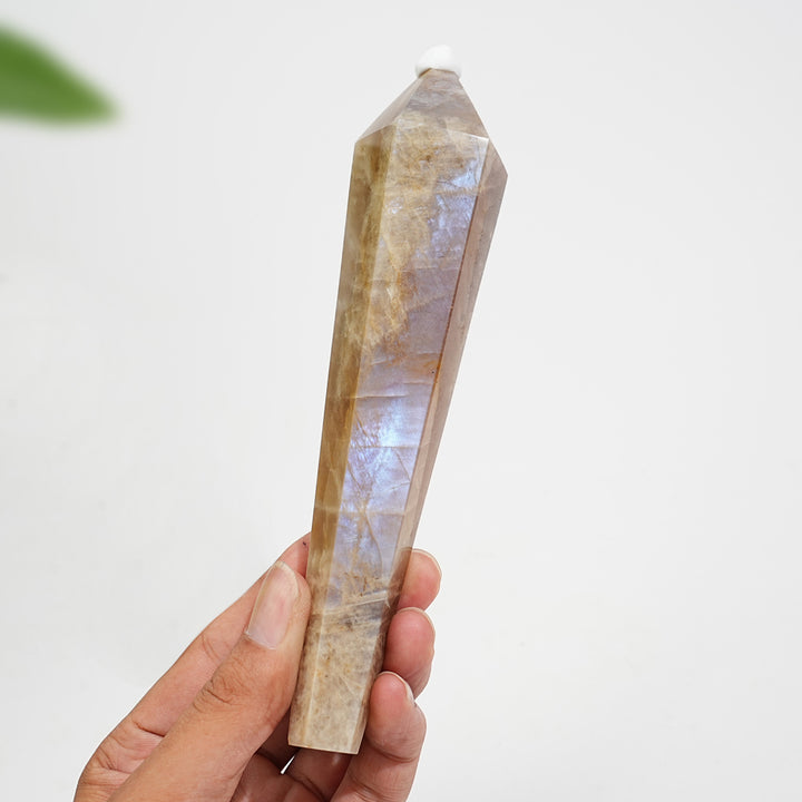 Unique,Natural Crystal Moonstone Wand
