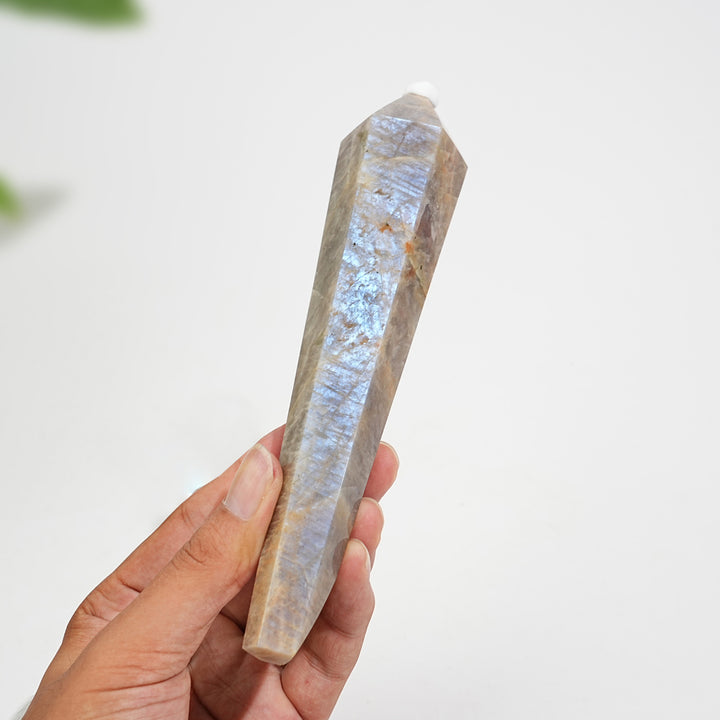 Unique,Natural Crystal Moonstone Wand