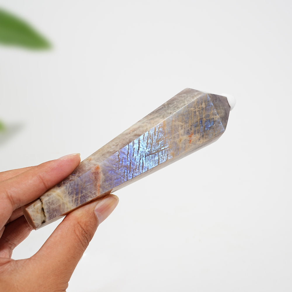 Unique,Natural Crystal Moonstone Wand