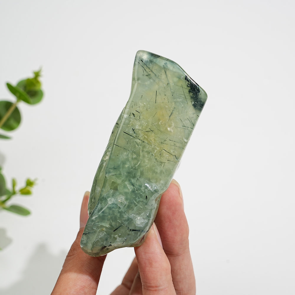 Unique,Natural Crystal Carving Prehnite Nine‑Tailed Fox