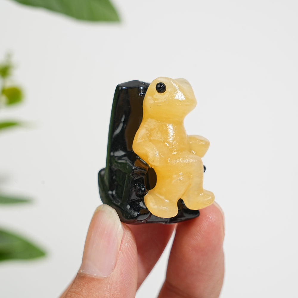 A Slightly Imperfect Natural Crystal Relaxing Frog On Lounge Chair Carving