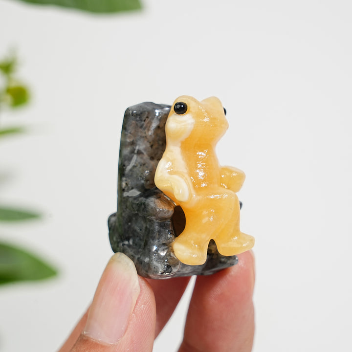 A Slightly Imperfect Natural Crystal Relaxing Frog On Lounge Chair Carving