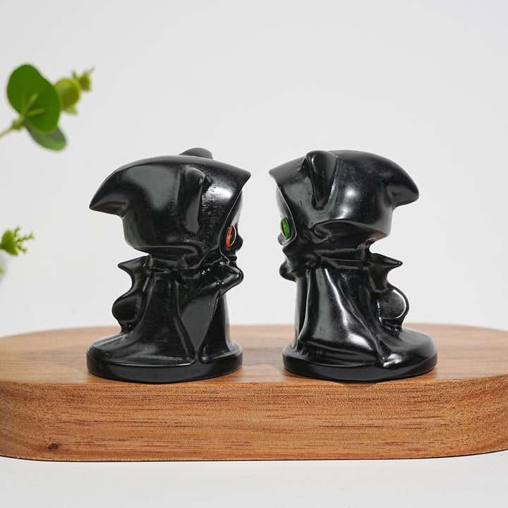 Natural Crystal Cute Carving Hooded Wizard Cat
