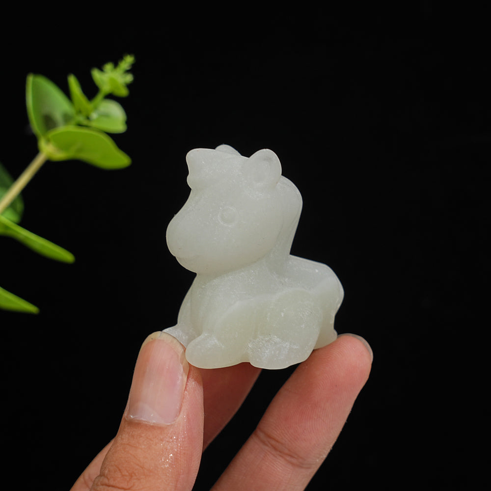 Natural Crystal Lovely Unicorn Carving
